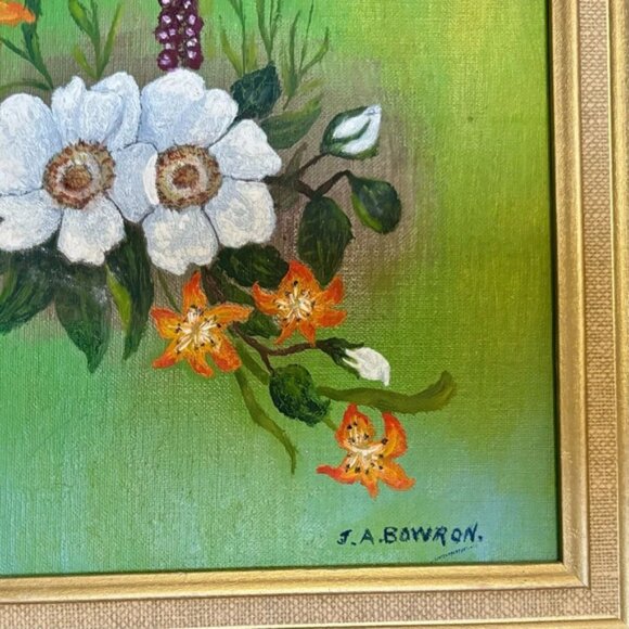 Vintage Original Floral Oil Paintings from 1977 Signed by Artist - Picture 4 of 5